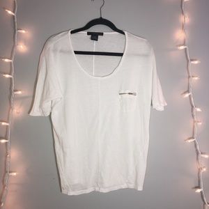 white calvin klein pocket tee